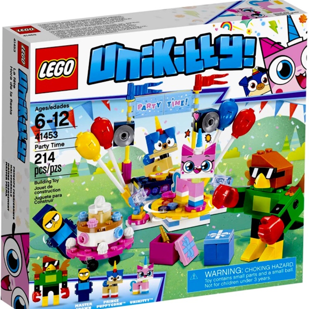 NWT **Retired Set** 2018 LEGO Unikitty Party Time 41453 Set (214 Pieces)